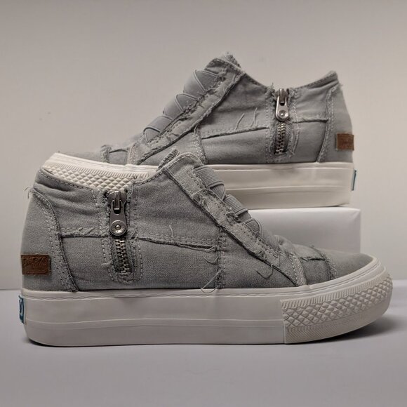 Blowfish Malibu Mamba Platform Sneaker in Sweet Gray Color Washed Canvas - Picture 7 of 15